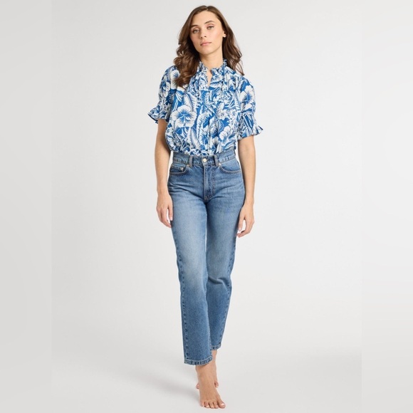 MILLE marni top in blue hibiscus SzXL - Picture 4 of 12